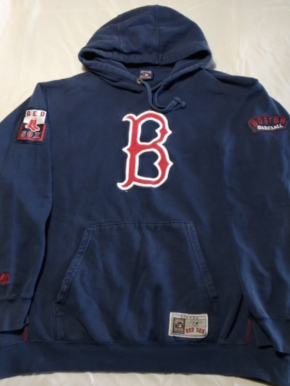 Vtg Majestic Boston Red Sox Navy Hoodie , Cooperstown Collection , XL , $35